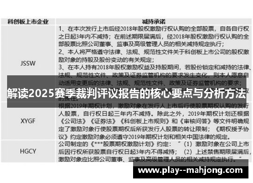 解读2025赛季裁判评议报告的核心要点与分析方法